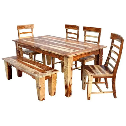 Raven Natural Wood Dining Bench
