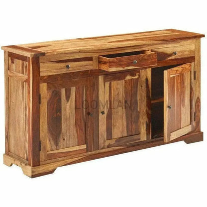 Raven Three Drawers Wood Sideboard
