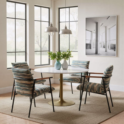 Reduga Multicolor Textured Fabric Dining Chair