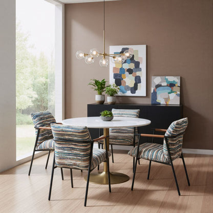 Reduga Multicolor Textured Fabric Dining Chair