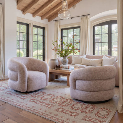 Refine Textured Fabric Swivel Club Chair