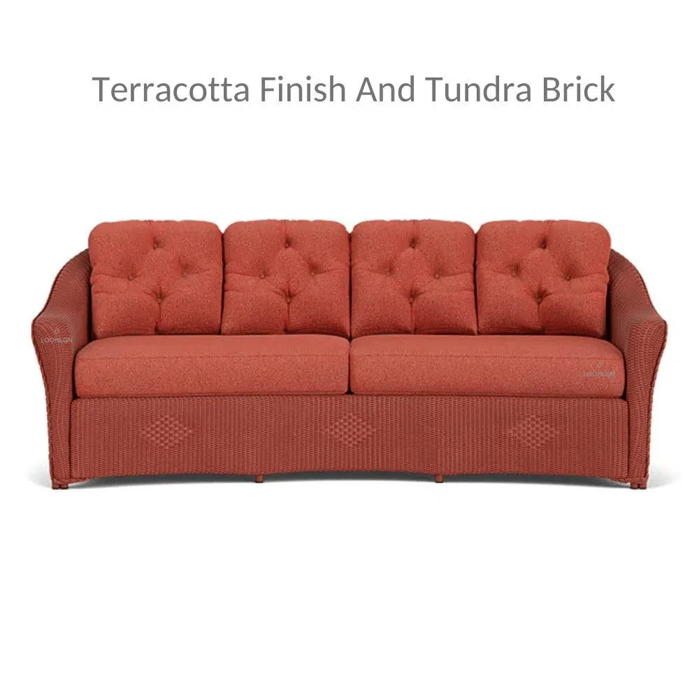 Reflections All Weather Wicker Crescent Sofa with Sunbrella Cushions
