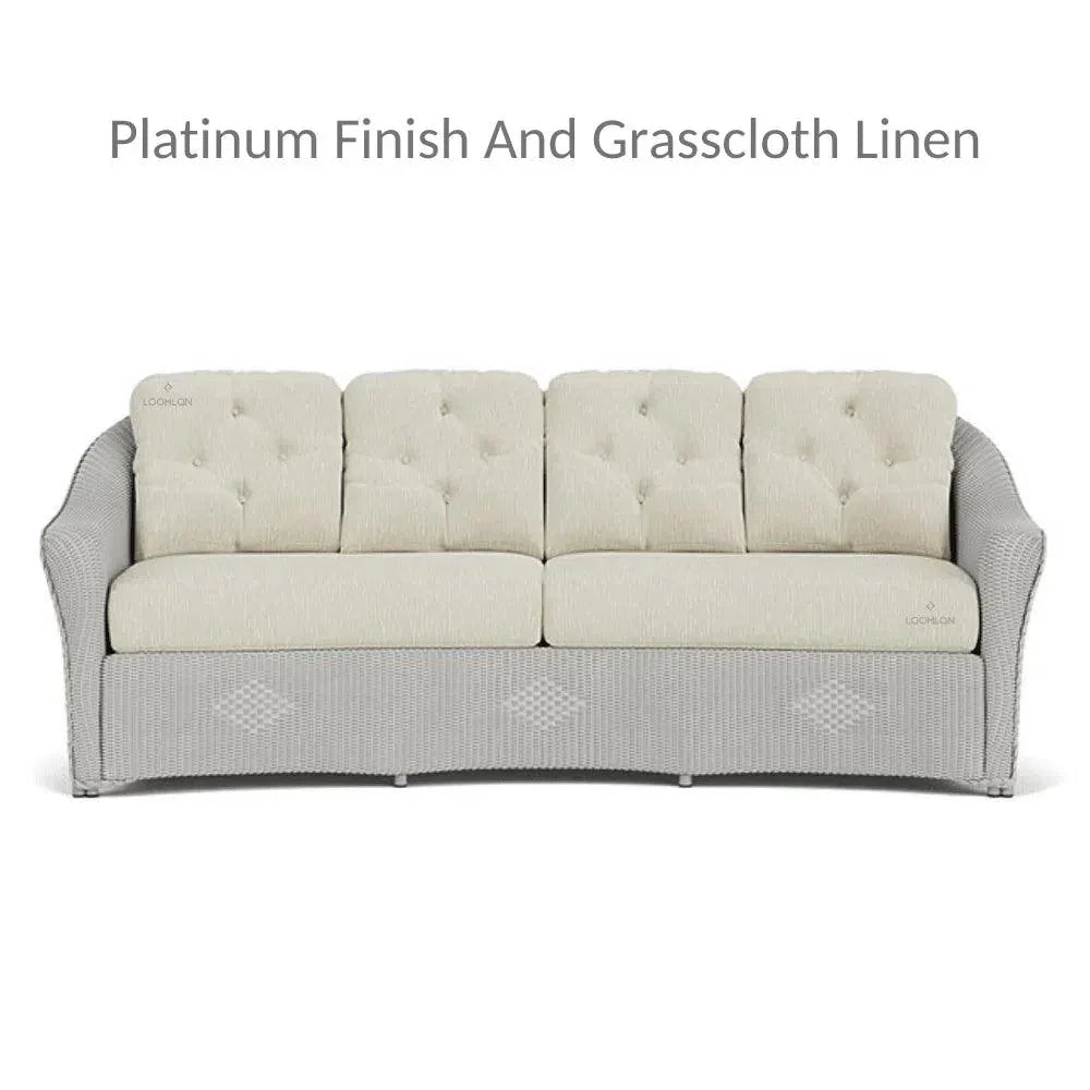 Reflections All Weather Wicker Crescent Sofa with Sunbrella Cushions