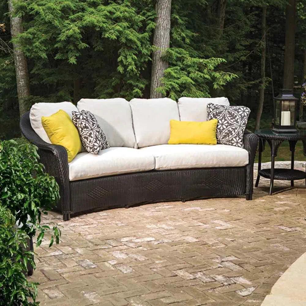 Reflections All Weather Wicker Crescent Sofa with Sunbrella Cushions