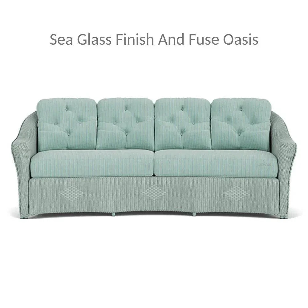 Reflections All Weather Wicker Crescent Sofa with Sunbrella Cushions
