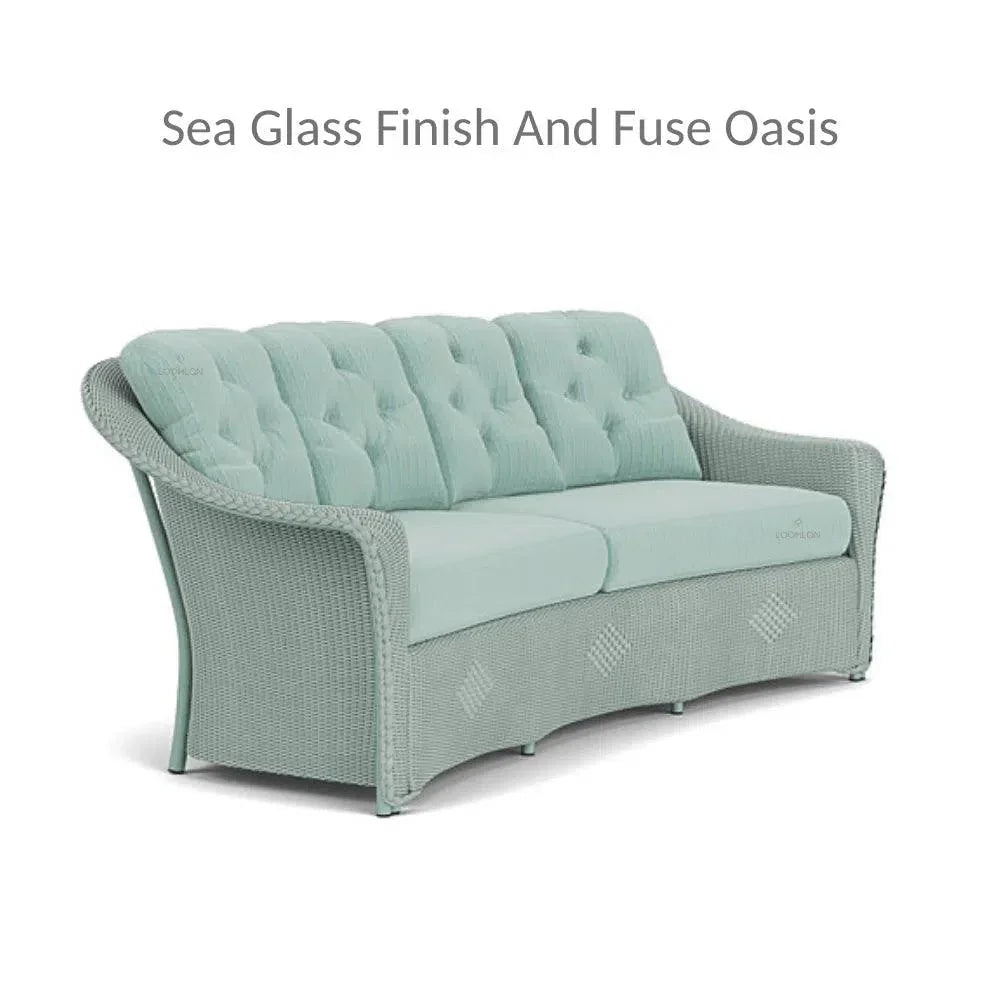 Reflections All Weather Wicker Crescent Sofa with Sunbrella Cushions