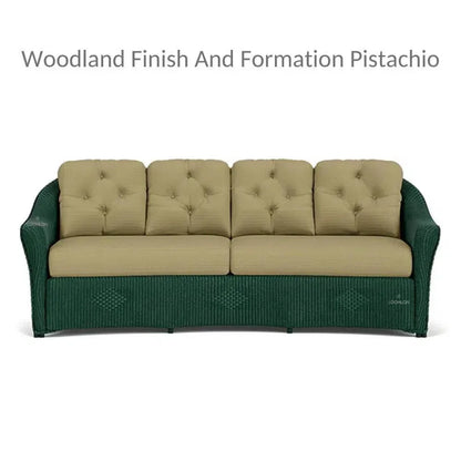 Reflections All Weather Wicker Crescent Sofa with Sunbrella Cushions