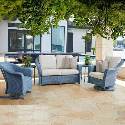 Reflections Wicker Glider Loveseat with Sunbrella Cushions