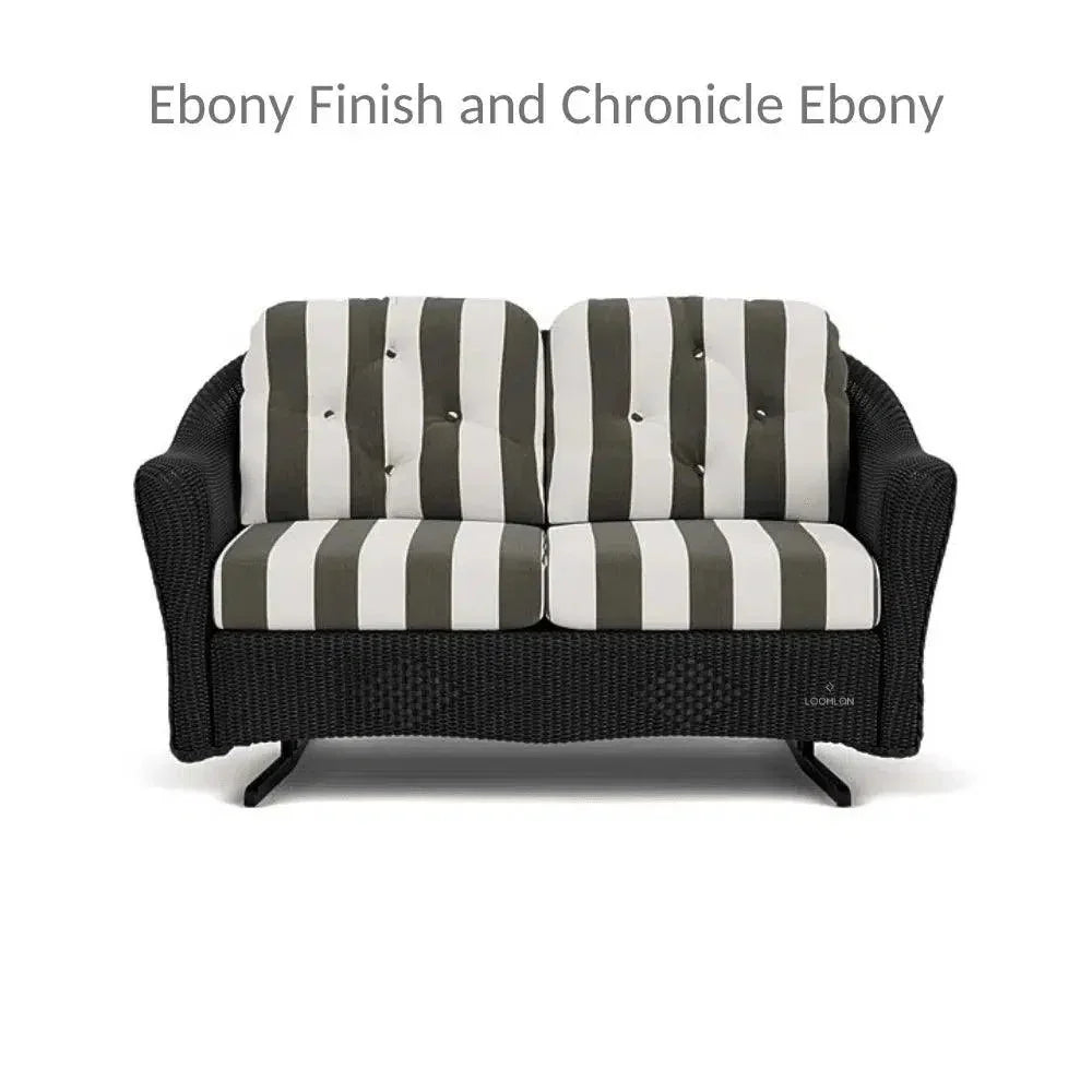 Reflections Wicker Glider Loveseat with Sunbrella Cushions