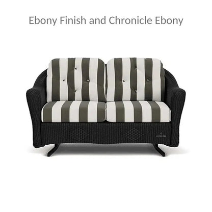 Reflections Wicker Glider Loveseat with Sunbrella Cushions