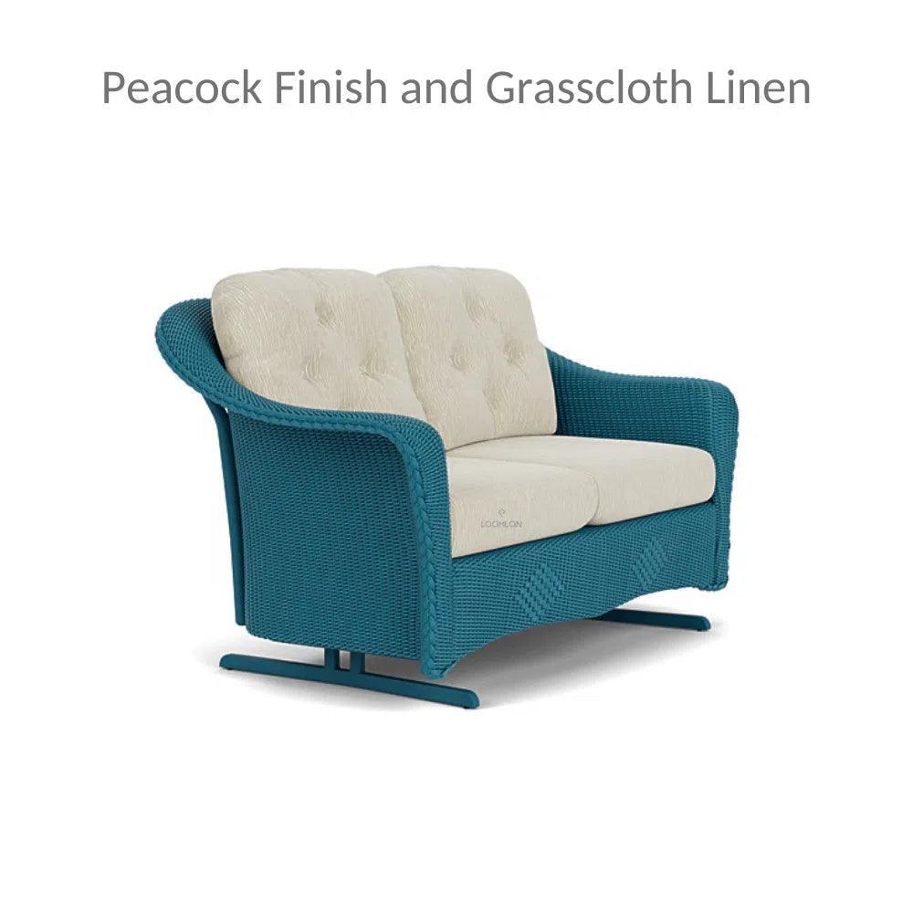 Reflections Wicker Glider Loveseat with Sunbrella Cushions