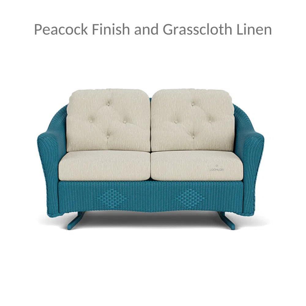 Reflections Wicker Glider Loveseat with Sunbrella Cushions
