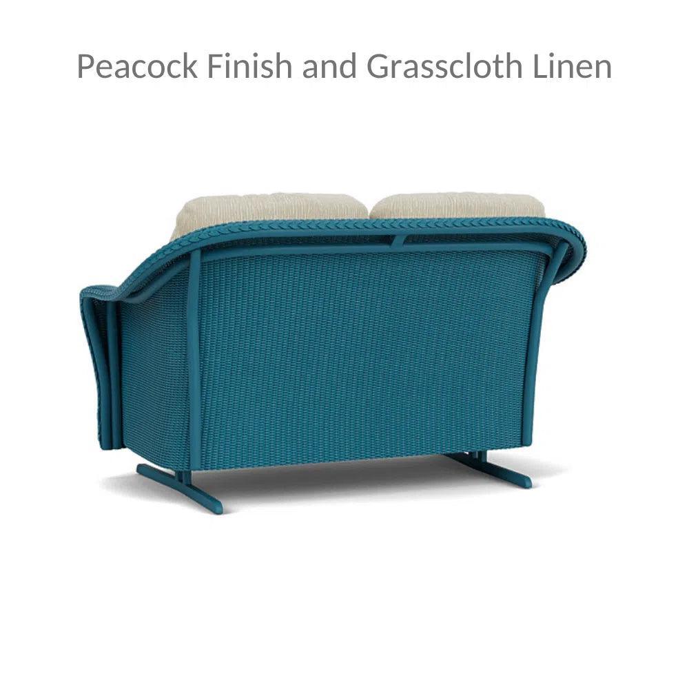 Reflections Wicker Glider Loveseat with Sunbrella Cushions