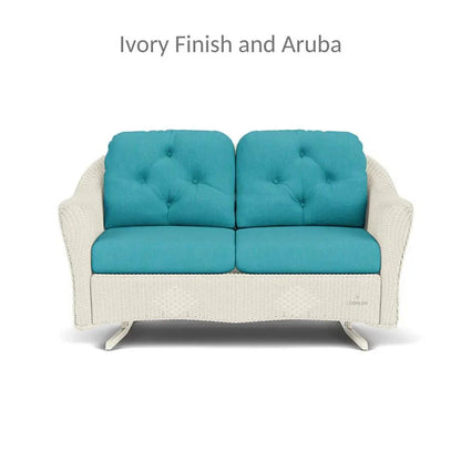 Reflections Wicker Glider Loveseat with Sunbrella Cushions
