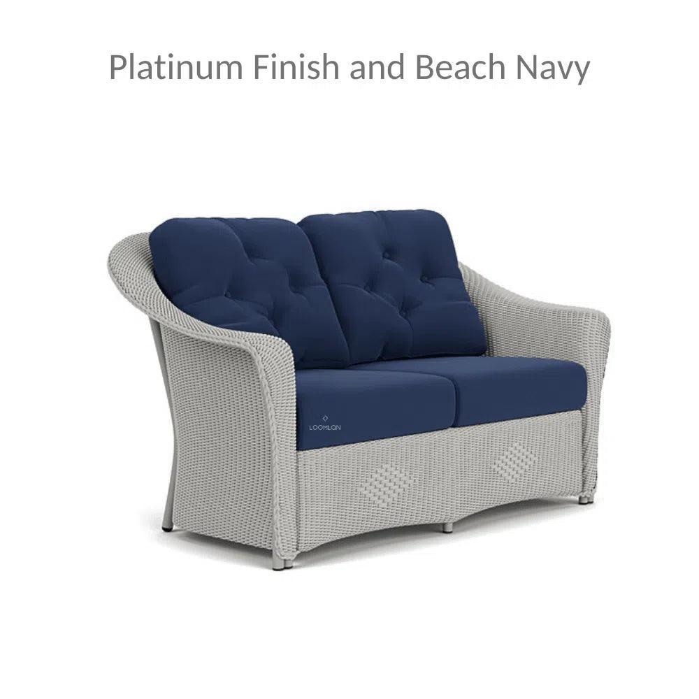 Reflections Wicker Loveseat with Sunbrella Cushions