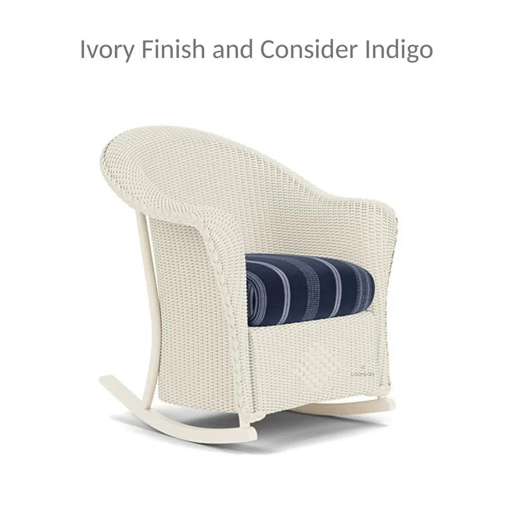 Reflections Wicker Porch Rocker Chair with Sunbrella Cushion