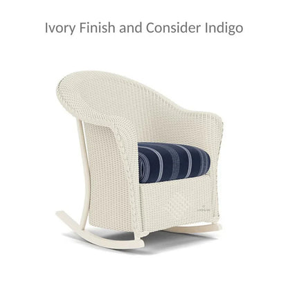 Reflections Wicker Porch Rocker Chair with Sunbrella Cushion