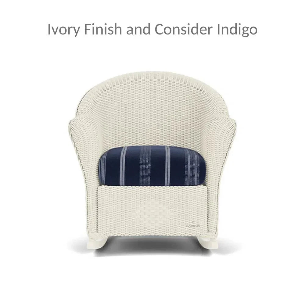Reflections Wicker Porch Rocker Chair with Sunbrella Cushion