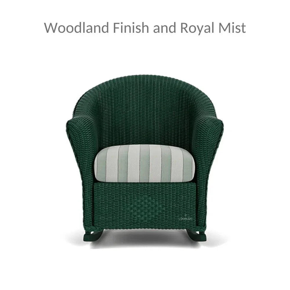 Reflections Wicker Porch Rocker Chair with Sunbrella Cushion