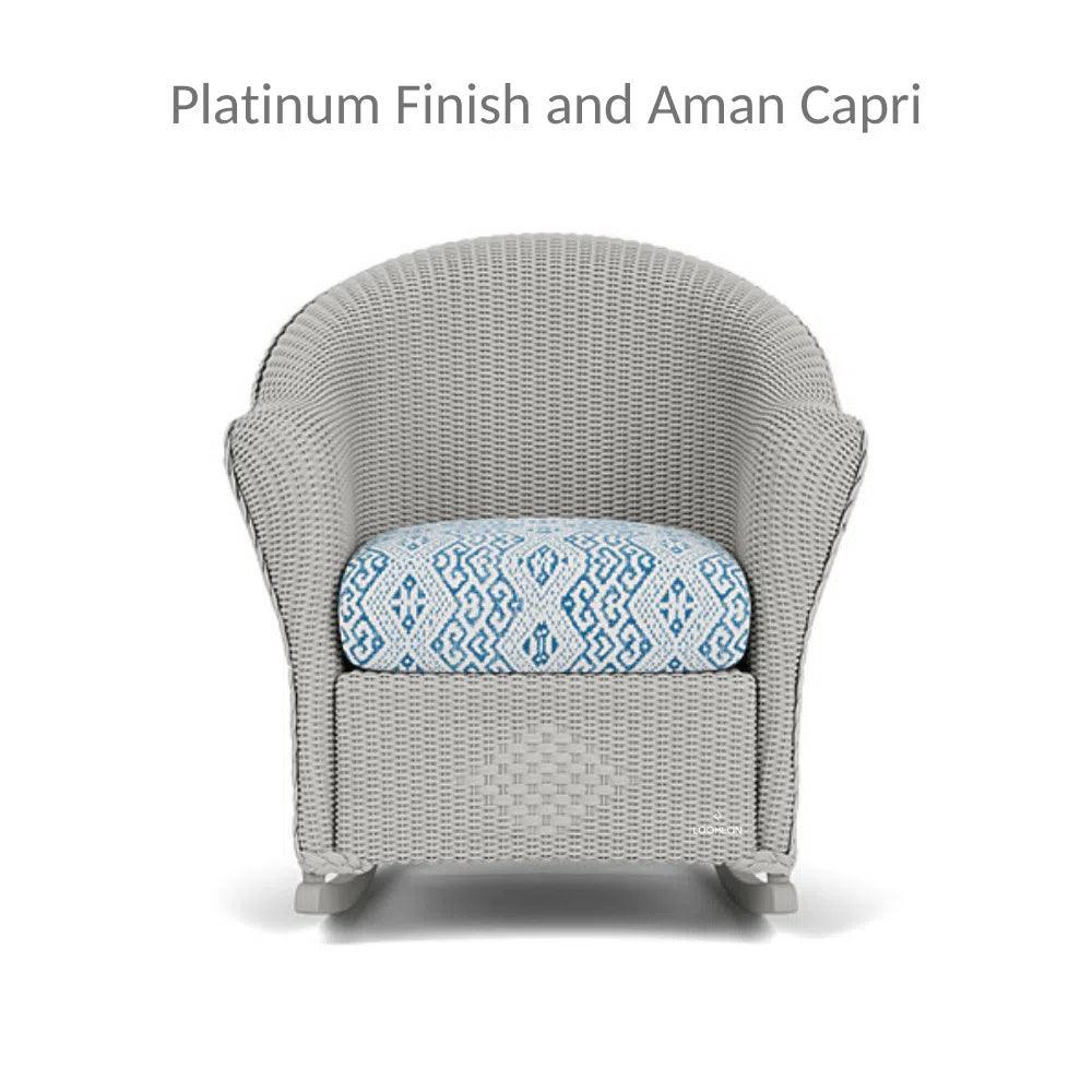 Reflections Wicker Porch Rocker Chair with Sunbrella Cushion