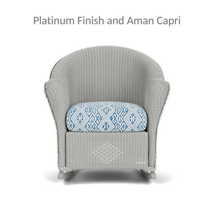 Reflections Wicker Porch Rocker Chair with Sunbrella Cushion