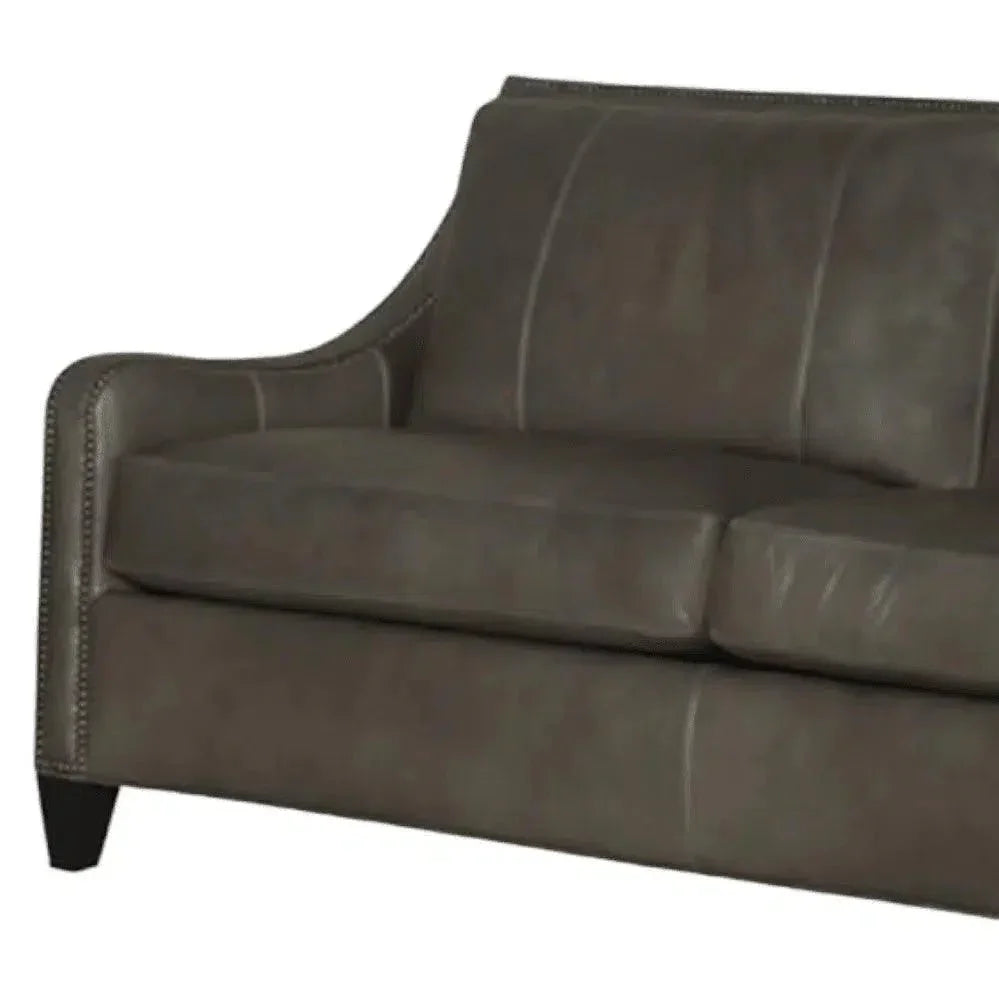 Renato Leather Sofa Two Cushion Bench Built USA