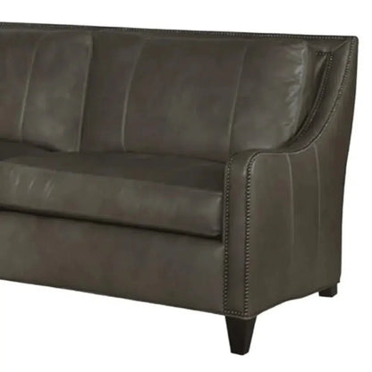 Renato Leather Sofa Two Cushion Bench Built USA
