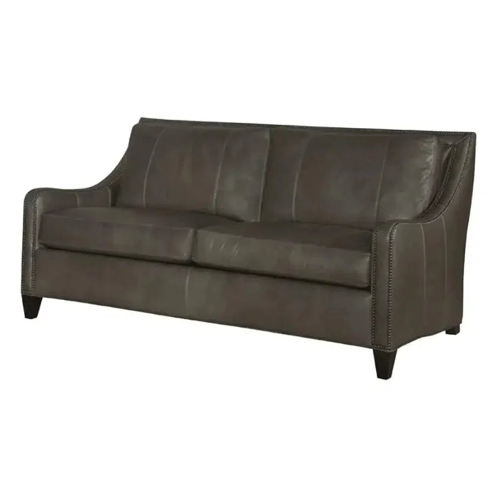 Renato Leather Sofa Two Cushion Bench Built USA