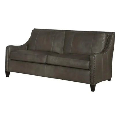 Renato Leather Sofa Two Cushion Bench Built USA