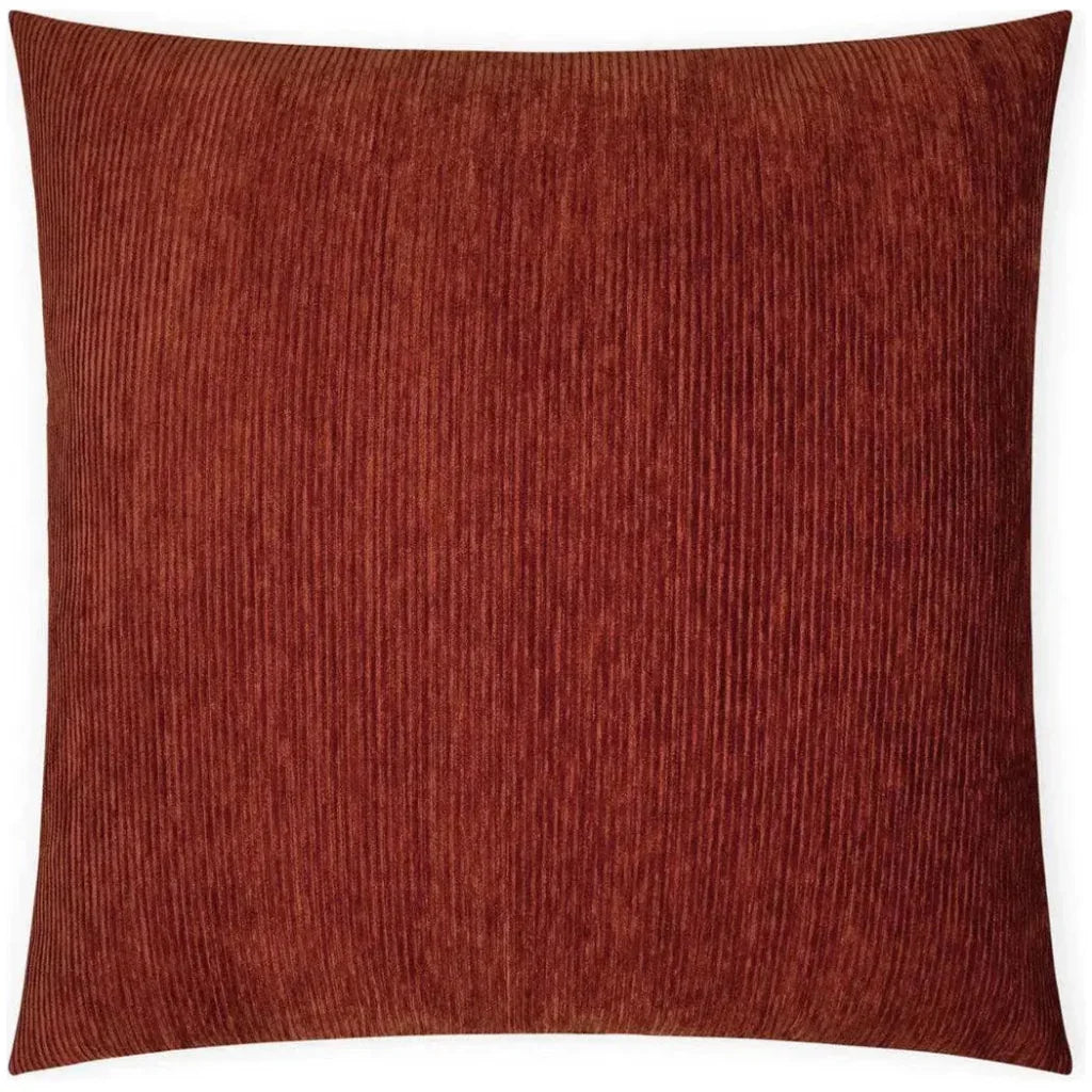 Ridges Paprika Stripes Textured Red Large Throw Pillow