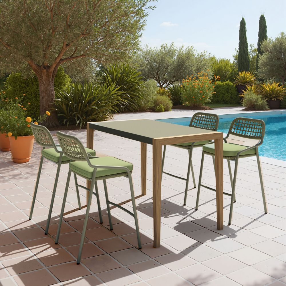 Rio Olefin Fabric Outdoor Barstool 2PC