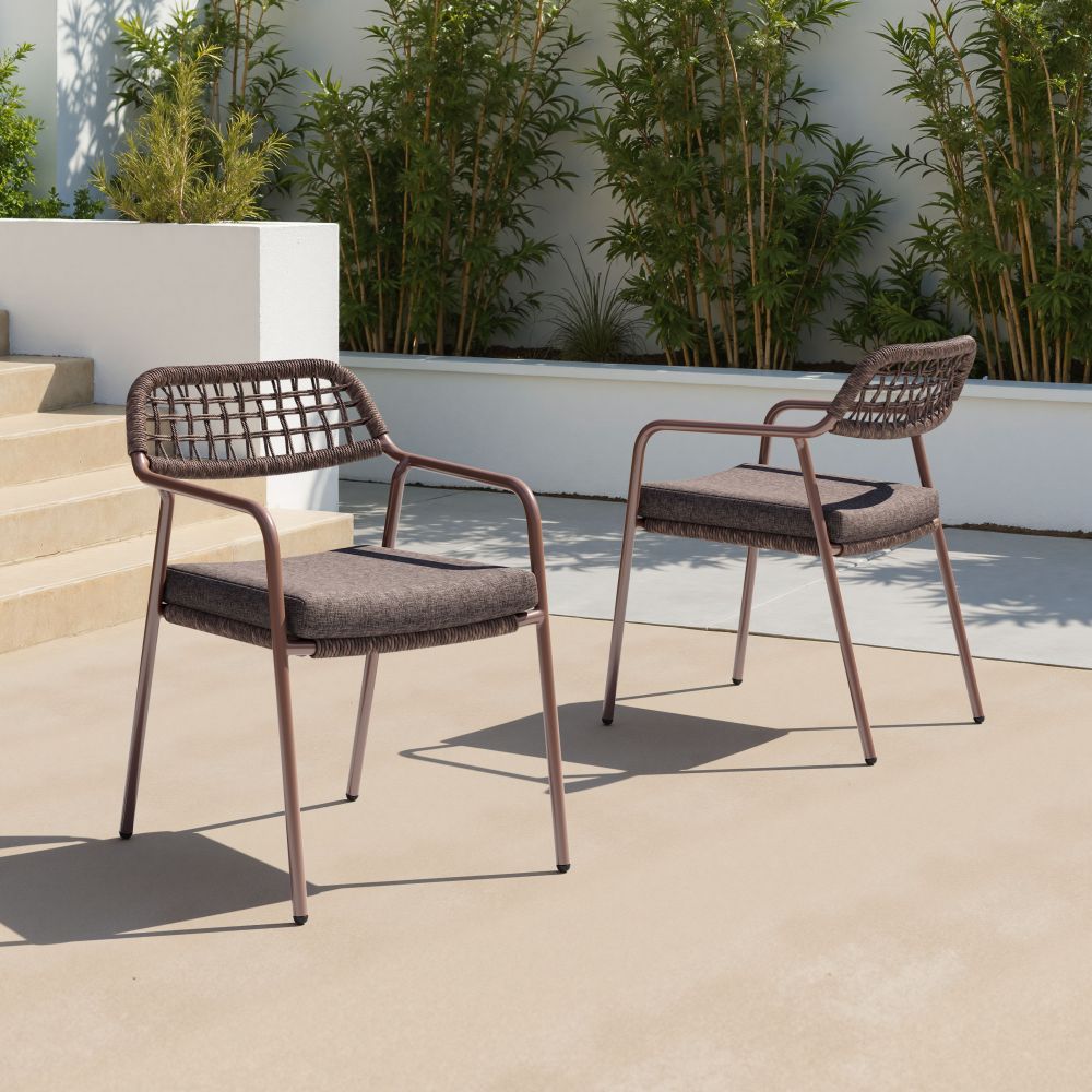 Rio Olefin Fabric Outdoor Dining Chair 2PC
