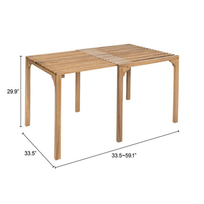 Riviera Natural Wooden Extendable Outdoor Dining Table