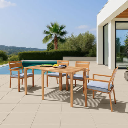 Riviera Natural Wooden Extendable Outdoor Dining Table