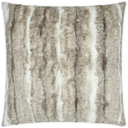 Roar Faux Fur Animal Taupe Large Throw Pillow Insert