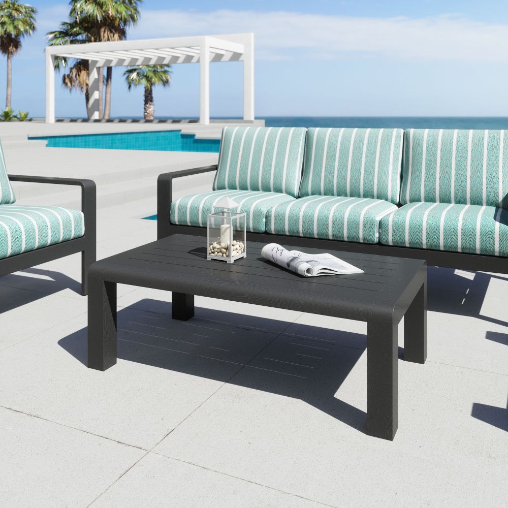 Rolig Aluminum Black Outdoor Coffee Table