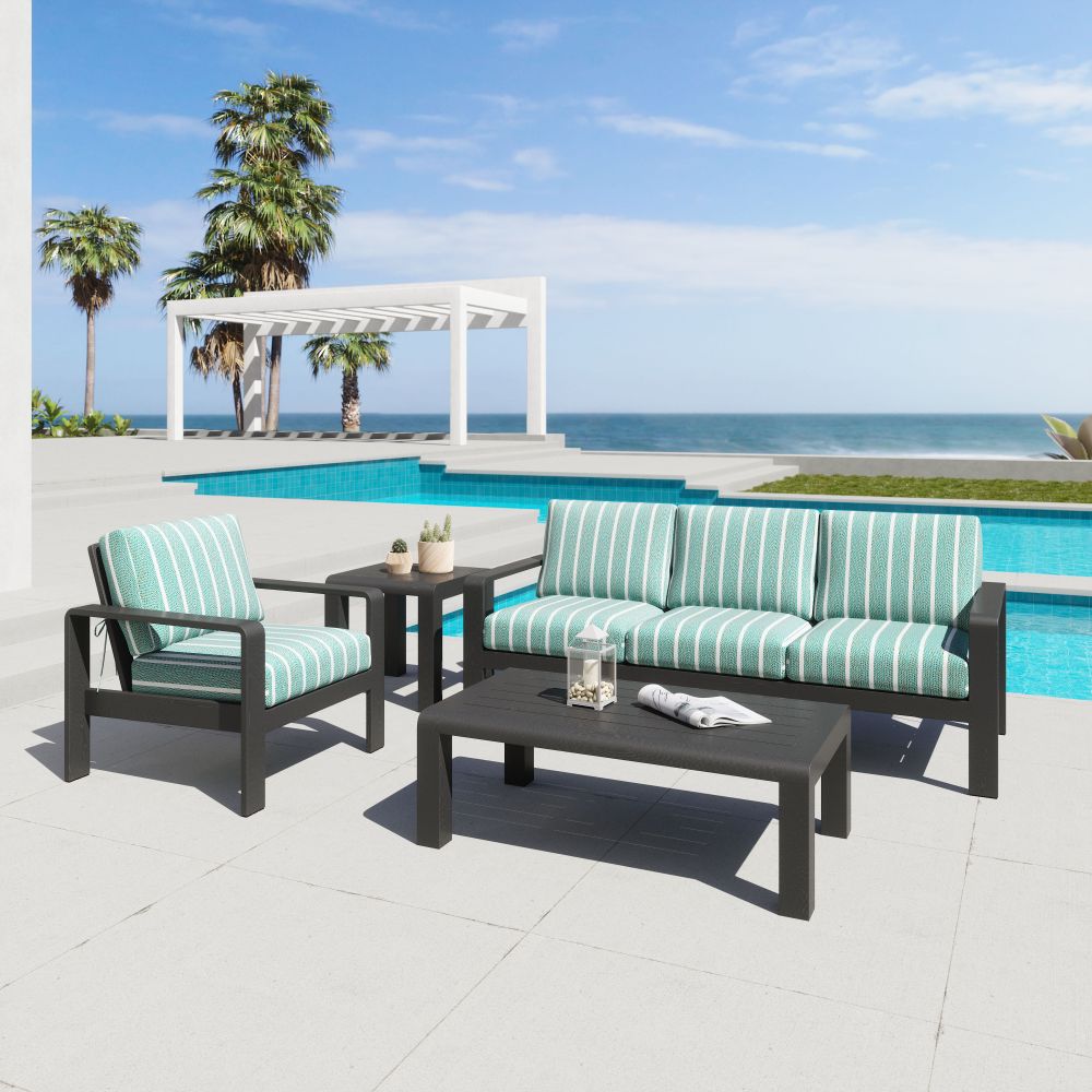 Rolig Aluminum Black Outdoor Coffee Table