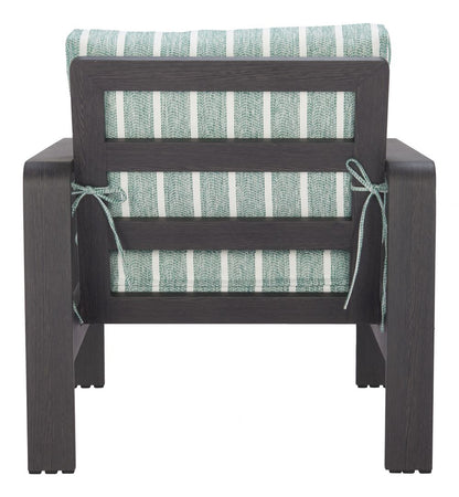 Rolig Green Olefin Fabric Outdoor Armchair