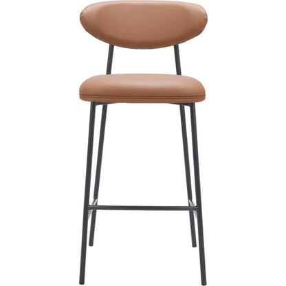 Rorun Brown Polyurethane Barstool (Set of 2)
