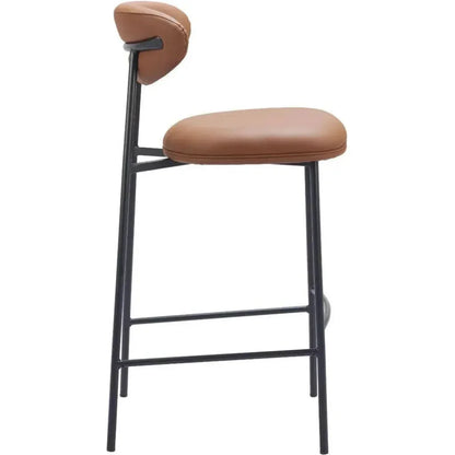 Rorun Brown Polyurethane Barstool (Set of 2)