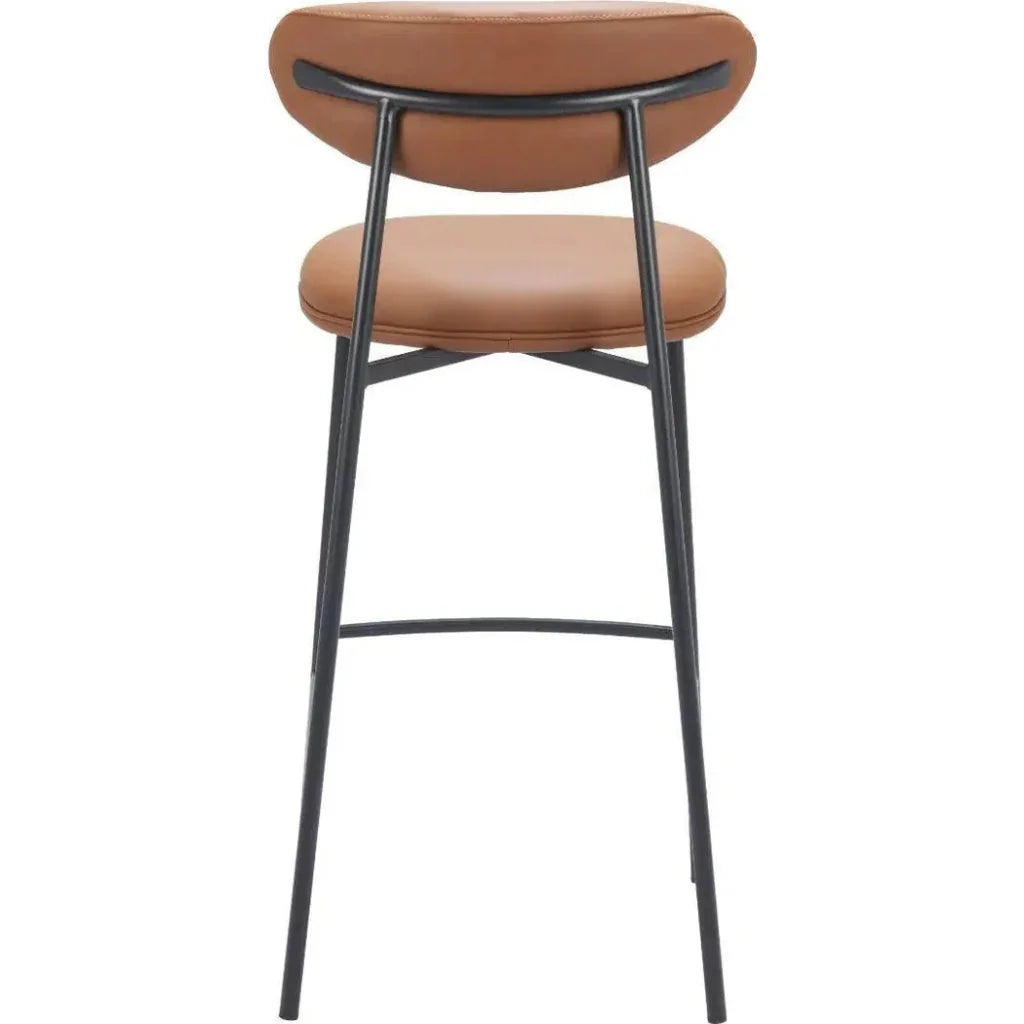 Rorun Brown Polyurethane Barstool (Set of 2)