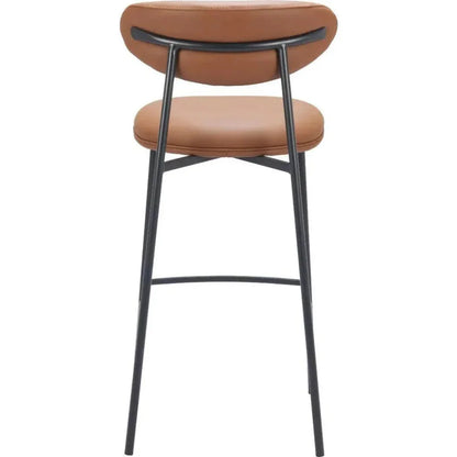 Rorun Brown Polyurethane Barstool (Set of 2)