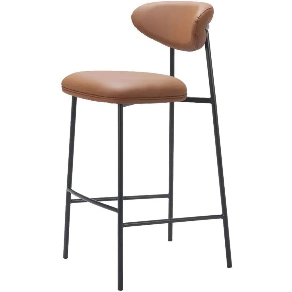 Rorun Brown Polyurethane Barstool (Set of 2)