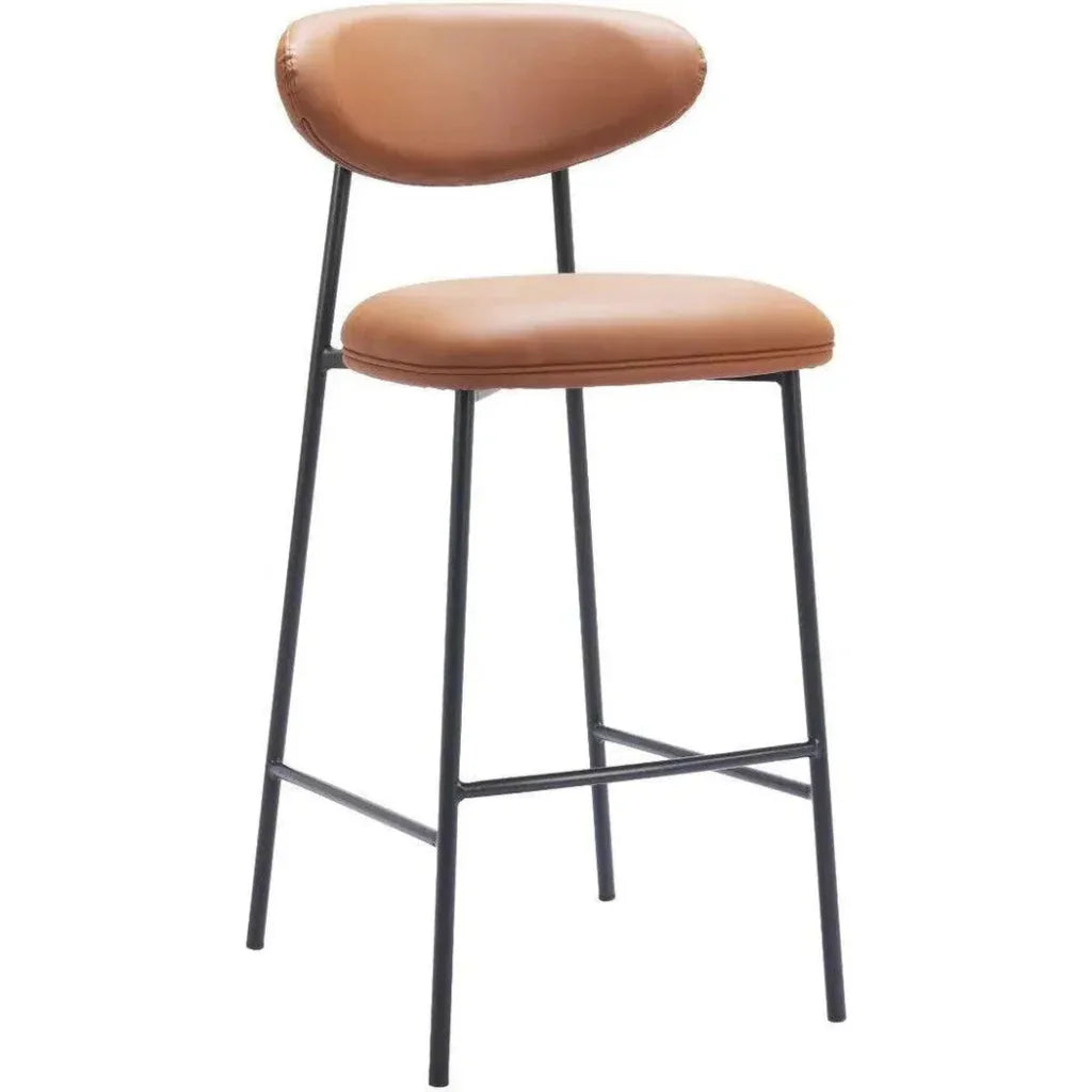 Rorun Brown Polyurethane Barstool (Set of 2)