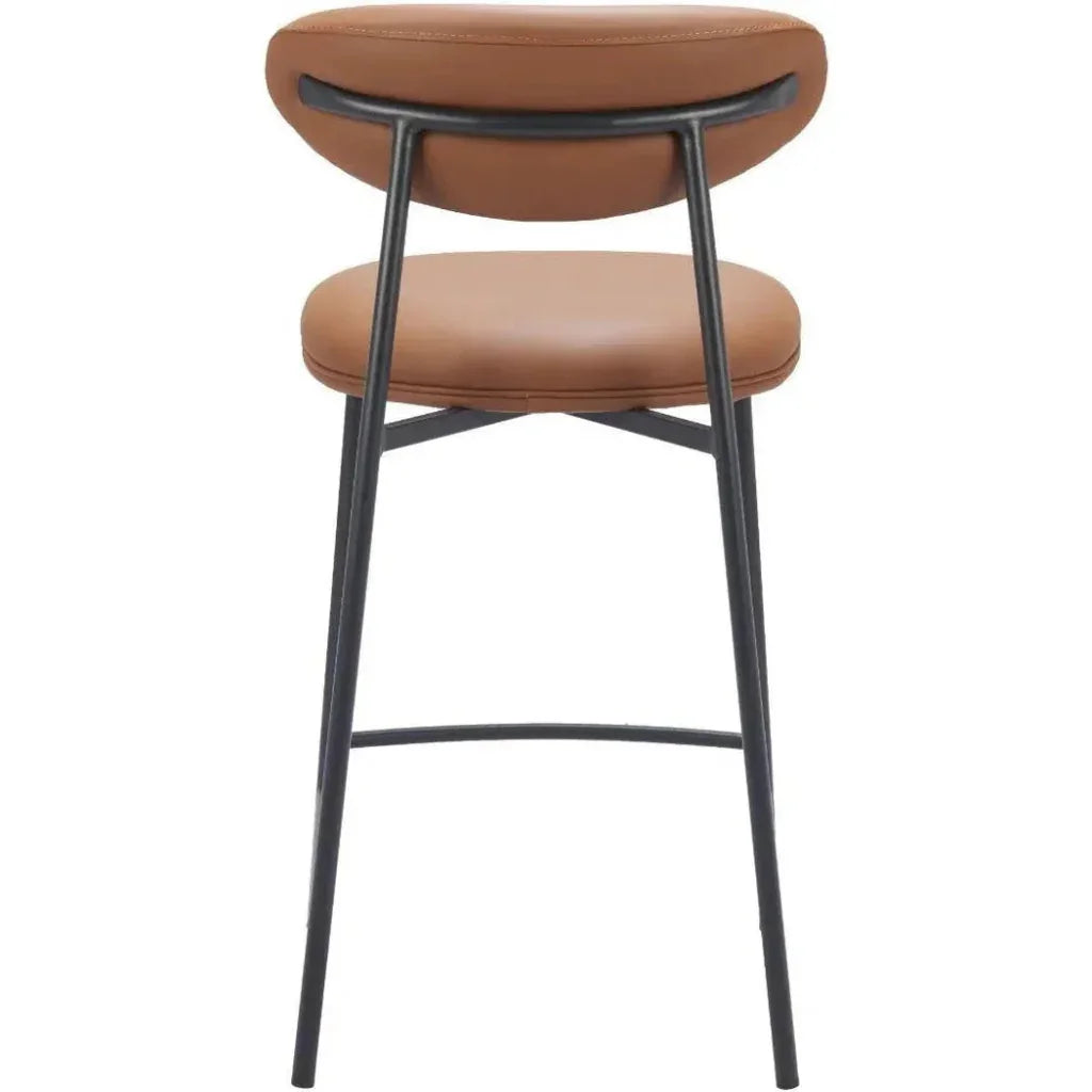 Rorun Wood and Steel Brown Counter Stool 2PC