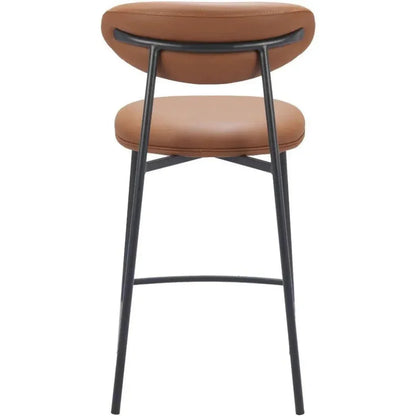 Rorun Wood and Steel Brown Counter Stool 2PC