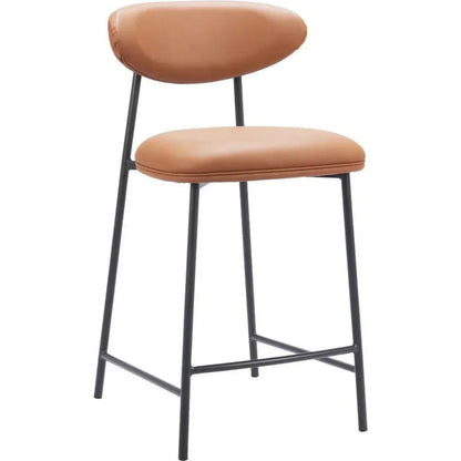 Rorun Wood and Steel Brown Counter Stool 2PC