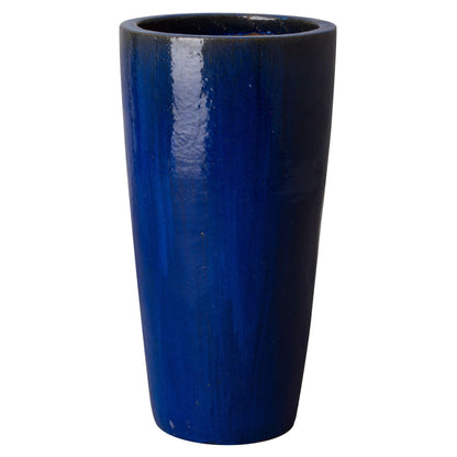 Round 36"H Blue Tall Outdoor Planter