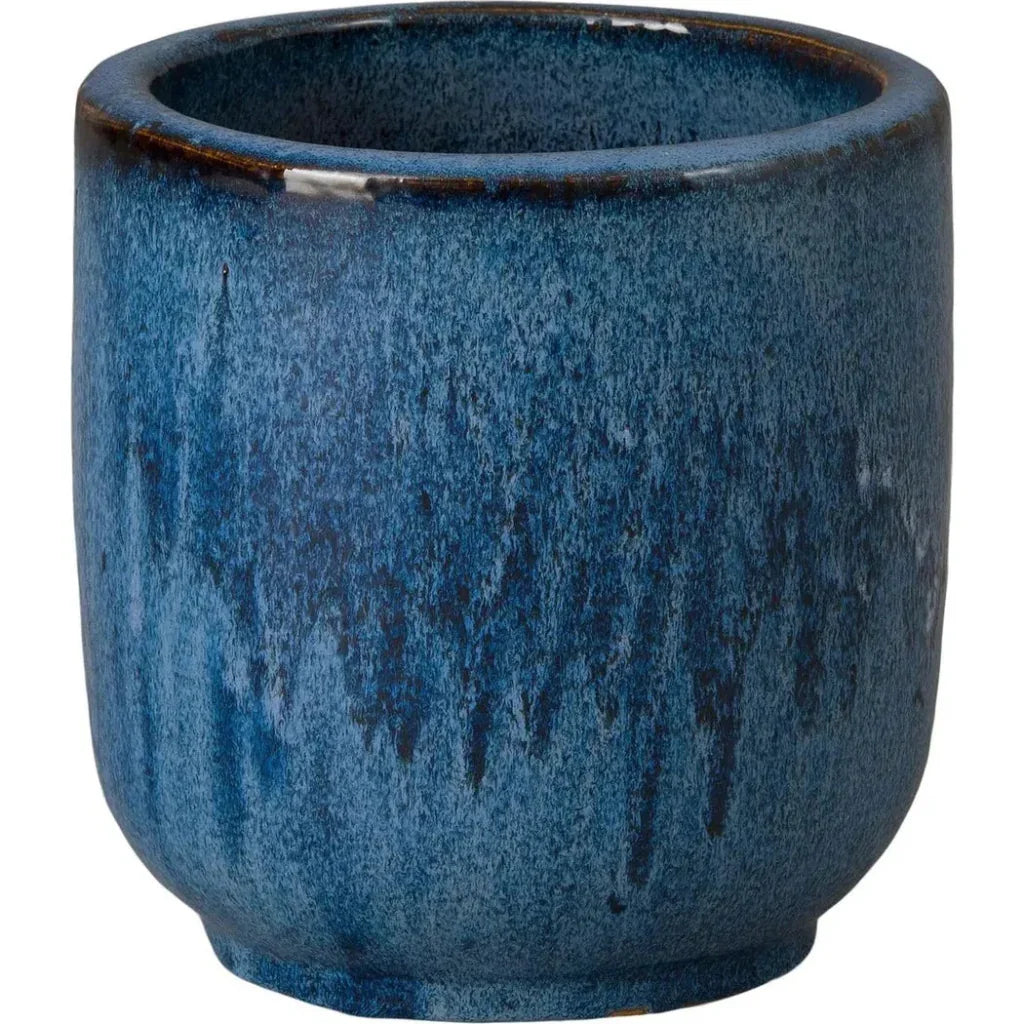Round Amber Ceramic Planter