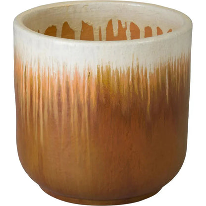 Round Amber Ceramic Planter